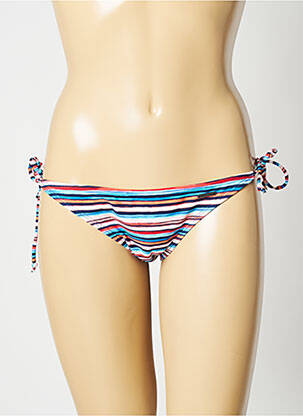 Bas de maillot de bain effet matière satinée bikini bleu SUN PROJECT femme
