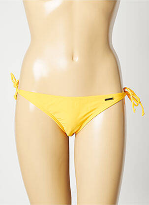 Bas de maillot de bain effet matière satinée bikini jaune SUN PROJECT femme