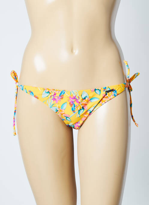 Bas de maillot de bain imprimé fleurs bikini jaune SUN PROJECT femme