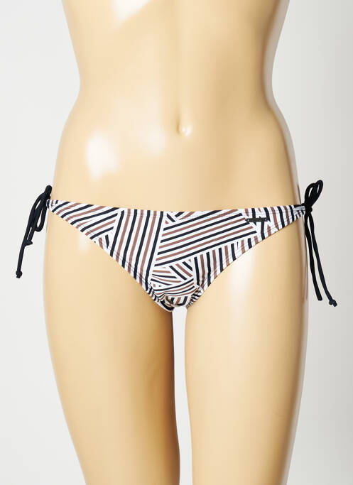 Bas de maillot de bain imprimé rayures bikini noir SUN PROJECT femme