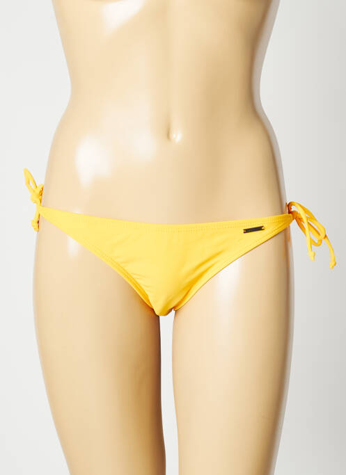 Bas de maillot de bain effet matière satinée bikini jaune SUN PROJECT femme