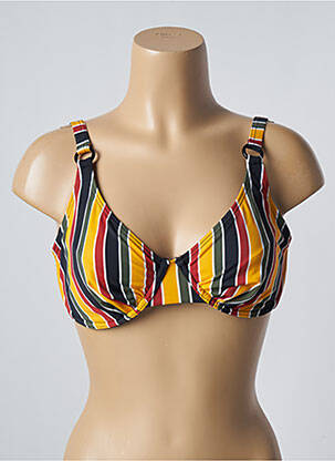 Haut de maillot de bain stretch haut soutien-gorge emboitant jaune SUN PROJECT femme