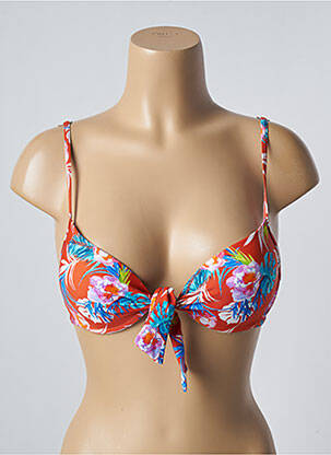 Haut de maillot de bain stretch haut soutien-gorge push-up orange SUN PROJECT femme