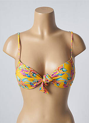 Haut de maillot de bain stretch haut soutien-gorge push-up jaune SUN PROJECT femme