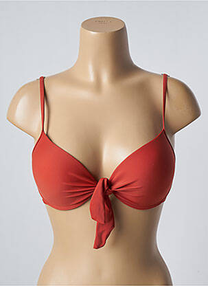 Haut de maillot de bain stretch haut soutien-gorge push-up orange SUN PROJECT femme