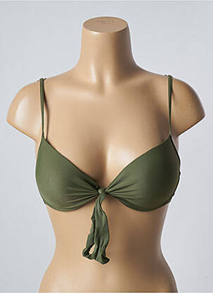 Haut de maillot de bain stretch haut soutien-gorge push-up vert SUN PROJECT femme