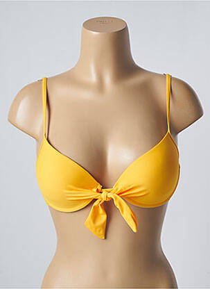Haut de maillot de bain stretch haut soutien-gorge push-up jaune SUN PROJECT femme