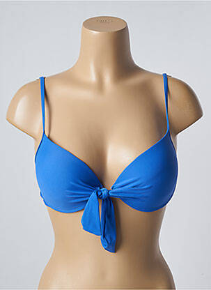 Haut de maillot de bain stretch haut soutien-gorge push-up bleu SUN PROJECT femme