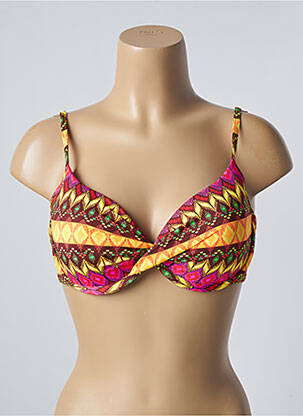 Haut de maillot de bain stretch haut soutien-gorge moulé jaune LOLITA ANGELS femme