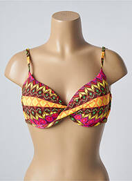 Haut de maillot de bain stretch haut soutien-gorge moulé jaune LOLITA ANGELS femme