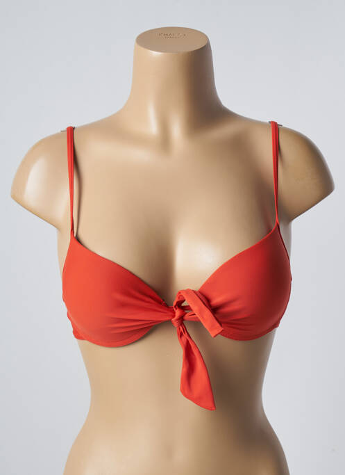 Haut de maillot de bain stretch haut soutien-gorge push-up orange SUN PROJECT femme