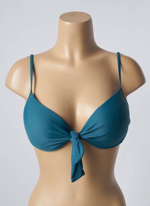 Haut de maillot de bain stretch haut soutien-gorge push-up bleu SUN PROJECT femme