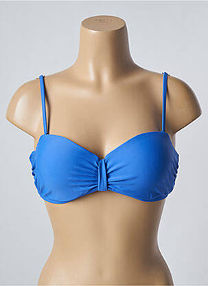 Haut de maillot de bain stretch haut soutien-gorge balconnet bleu SUN PROJECT femme