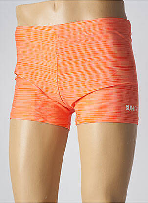 Short de bain imprimé rayures orange SUN PROJECT homme