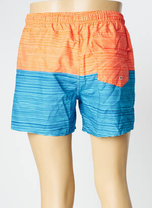 Short De Bain Homme SUN PROJECT - Orange Fluo, 100% Polyester, Taille élastique, Poches