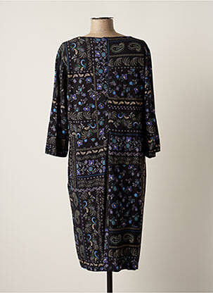 Robe mi-longue manches 3/4 manches 3/4 noir GRIFFON femme