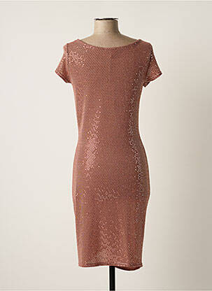 Robe mi-longue manches courtes manches courtes rose FILLE A SUIVRE femme