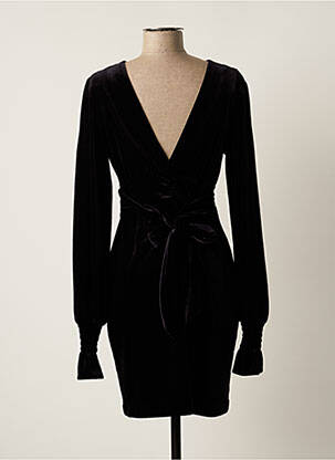 Robe courte manches longues manches longues noir JANE WOOD femme