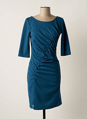 Robe courte manches 3/4 manches 3/4 bleu FILLE A SUIVRE femme