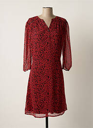 Robe mi-longue coupe fluide manches 3/4 rouge CHRISTINE LAURE femme