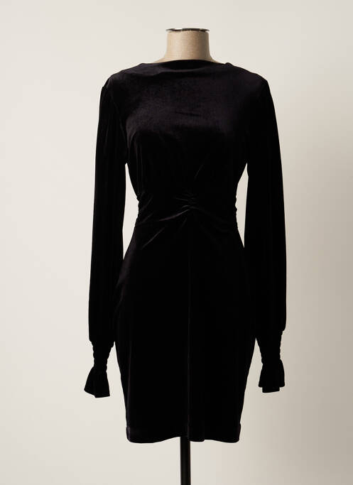 Robe courte manches longues manches longues noir JANE WOOD femme