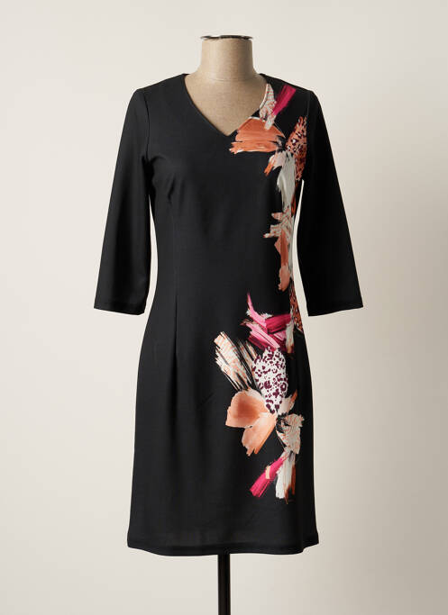 Robe courte manches 3/4 manches 3/4 noir GUY DUBOUIS femme