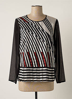 Blouse col rond manches longues noir GUY DUBOUIS femme