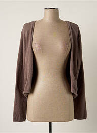 Gilet manches longues maille maille poilu marron GRIFFON femme