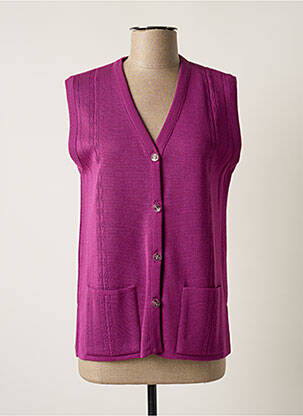 Gilet sans manche coupe cintrée violet ELEANE femme