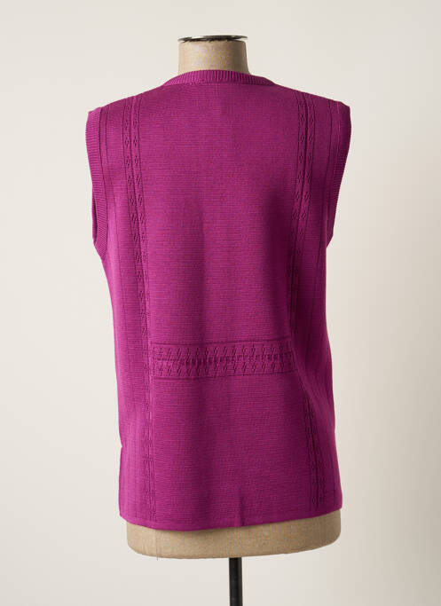 Gilet sans manche poches violet ELEANE femme