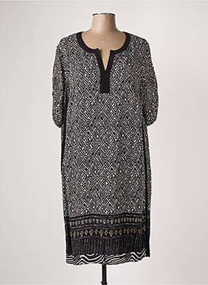 Robe mi-longue coupe fluide manches courtes noir BARBARA LEBEK femme