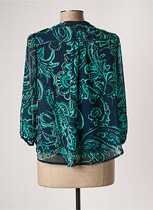 Blouse imprimé fantaisie manches 3/4 bleu CHRISTINE LAURE femme