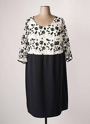 Robe mi-longue manches longues manches longues noir SPG WOMAN femme