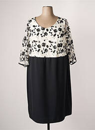 Robe mi-longue manches longues manches longues noir SPG WOMAN femme
