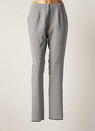 Pantalon droit tissage crêpe taille haute gris GRIFFON femme