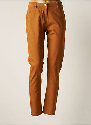 Pantalon slim tissage popeline taille normale orange CHRISTINE LAURE femme
