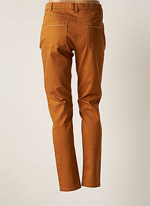Pantalon slim tissage popeline taille normale orange CHRISTINE LAURE femme