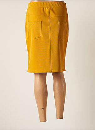 Jupe mi-longue stretch jaune HALOGENE femme