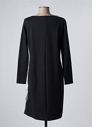 Robe mi-longue imprimé fantaisie manches longues noir PAUSE CAFE femme