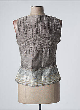 Top coupe cintrée sans manche gris FRANCOISE F femme