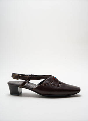 Sandales/nu pieds tissage satiné talon de 4 à 6cm marron DORNDORF femme