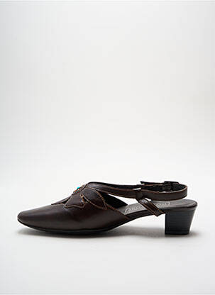 Sandales/nu pieds tissage satiné talon de 4 à 6cm marron DORNDORF femme