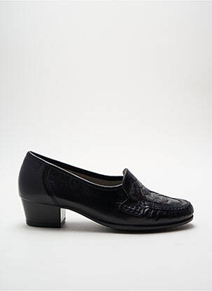 Mocassins tissage satiné talon plat jusqu'à 3cm noir DORNDORF femme