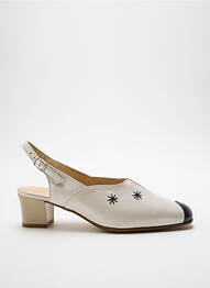 Sandales/nu pieds tissage satiné talon de 4 à 6cm beige OMBELLE femme