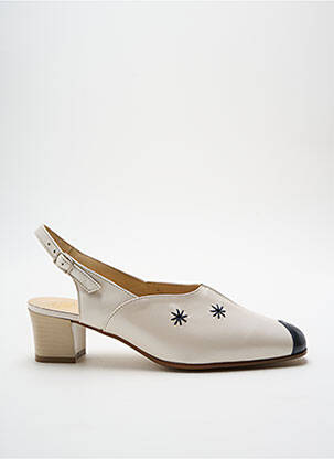 Sandales/nu pieds tissage satiné talon de 4 à 6cm beige OMBELLE femme