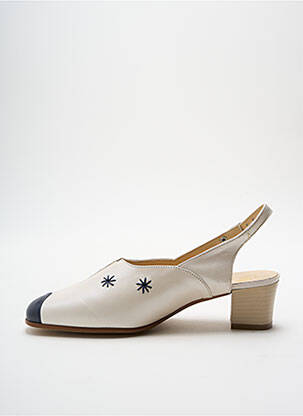 Sandales/nu pieds tissage satiné talon de 4 à 6cm beige OMBELLE femme