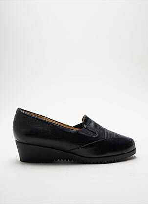 Mocassins tissage satiné talon de 4 à 6cm noir GEO-REINO femme