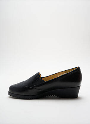 Mocassins tissage satiné talon de 4 à 6cm noir GEO-REINO femme