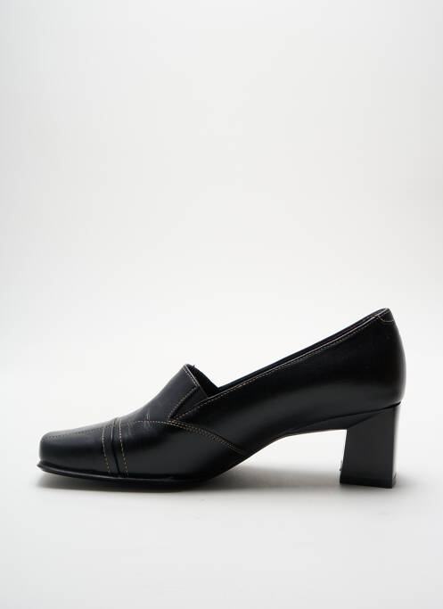 Mocassins matière lisse talon de 4 à 6cm noir SIMONA femme