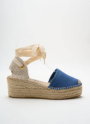 Espadrilles bout rond talon de 7 à 9cm bleu LA MAISON DE L'ESPADRILLE femme
